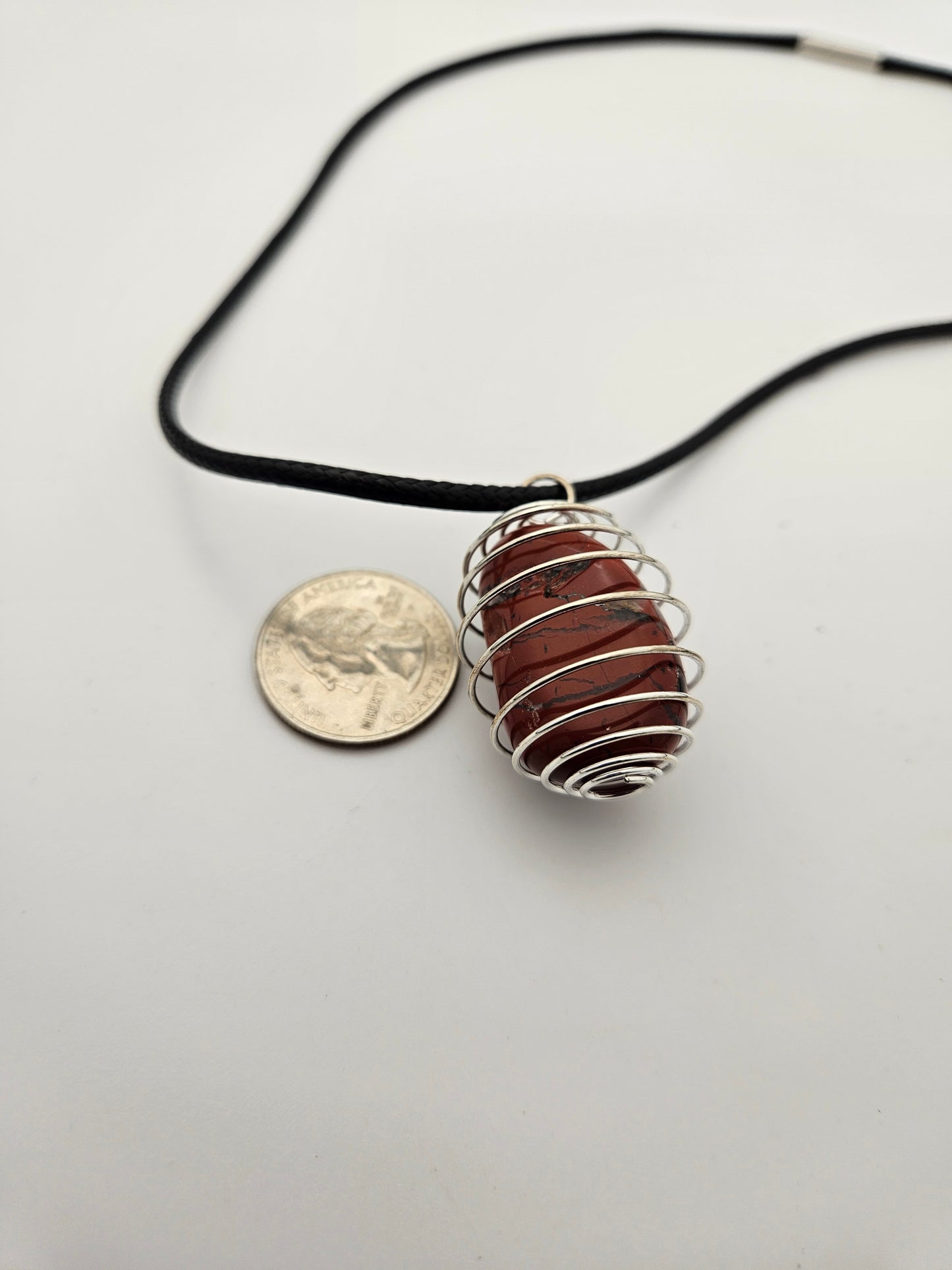 RED JASPER SPIRAL CAGE PENDANT