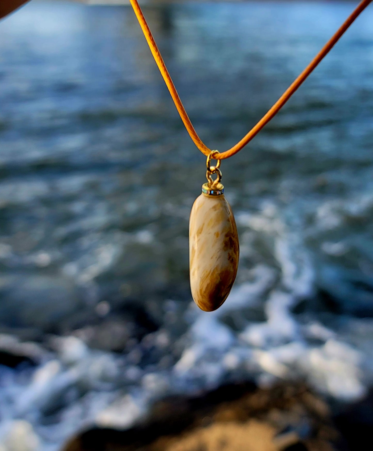 Golden Yellow quartz pendant. When you get this, take a good look into the stone and be amazed by the intricate patterns that were formed hundreds of thousands of years ago.