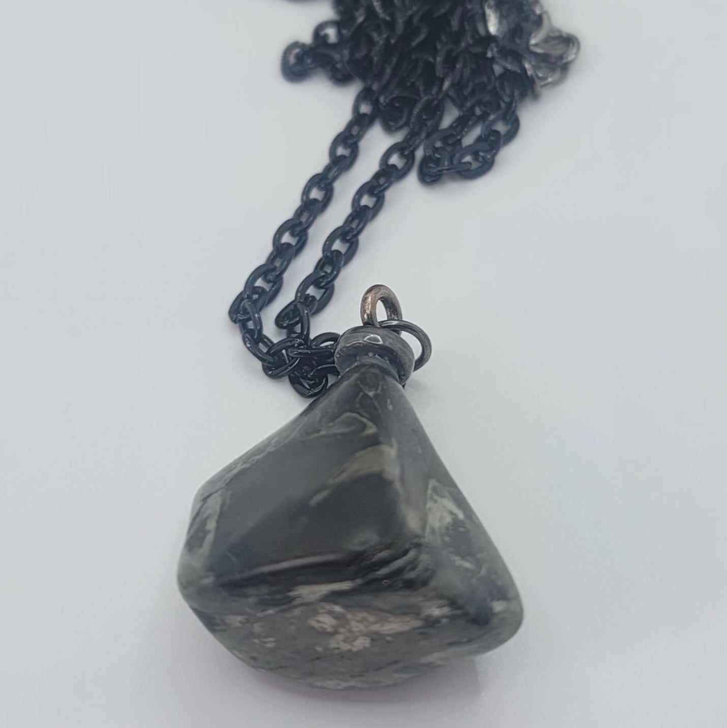 WHITE, BLACK AND GREY JASPER PENDANT