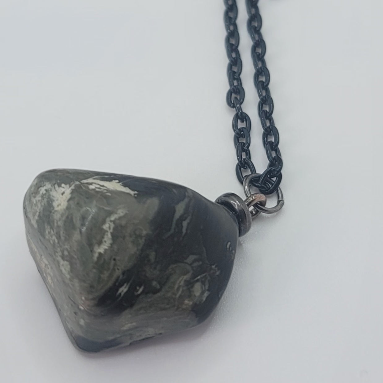 WHITE, BLACK AND GREY JASPER PENDANT