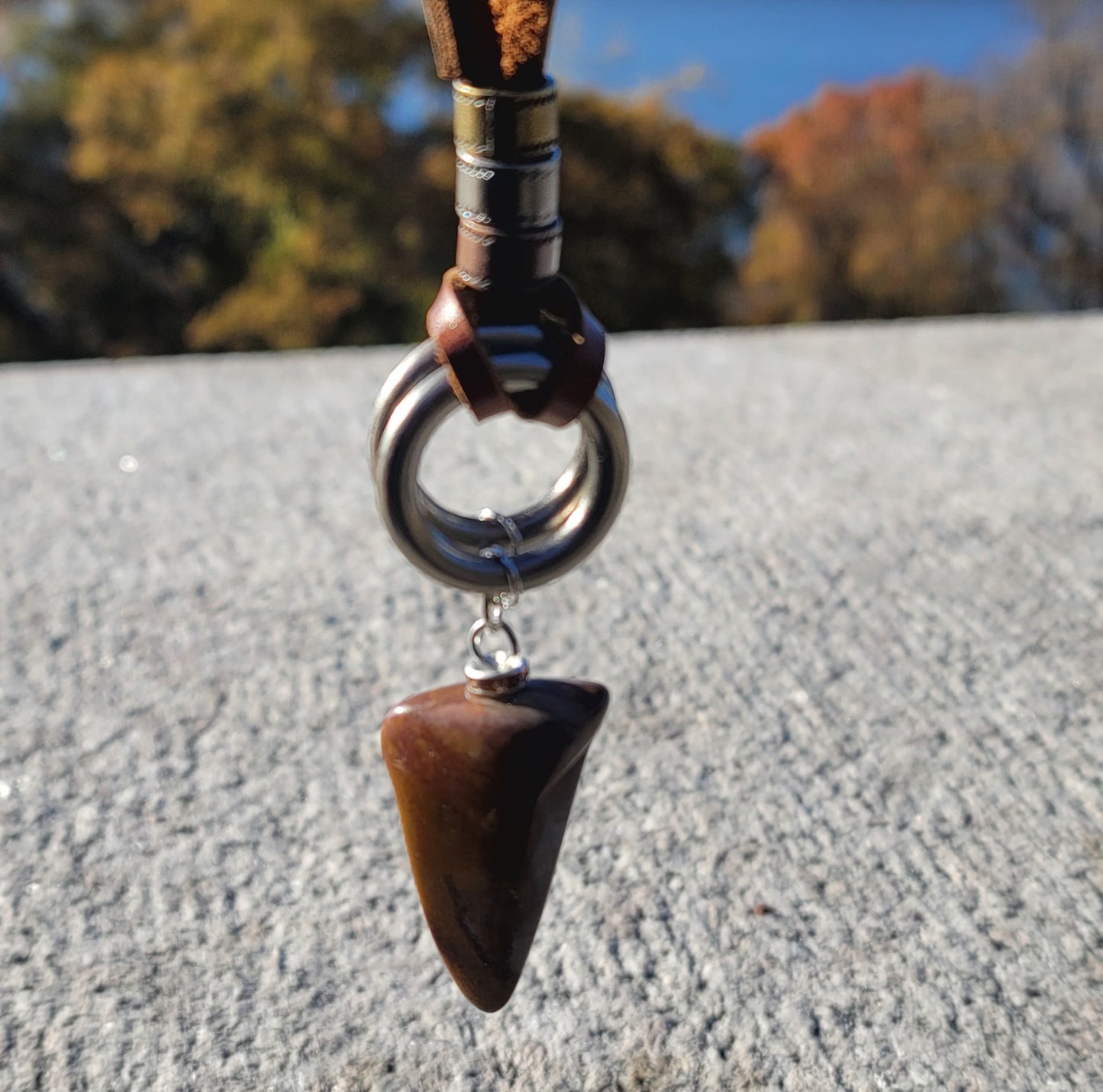 BOLD DESERT JASPER PENDANT NECKLACE.