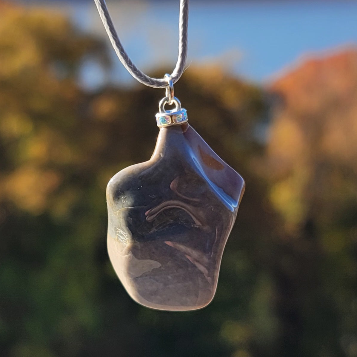 SEE THIS AMAZING BROWN AND GREY DESERT JASPER PENDANT