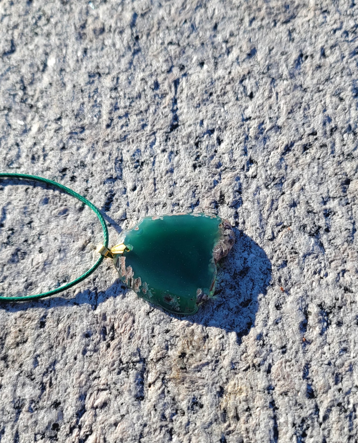 Unique Green Agate Pendant necklace