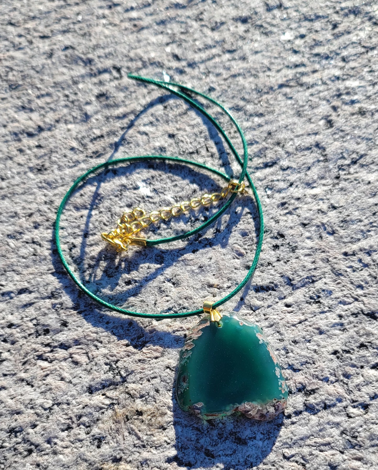 Unique Green Agate Pendant necklace