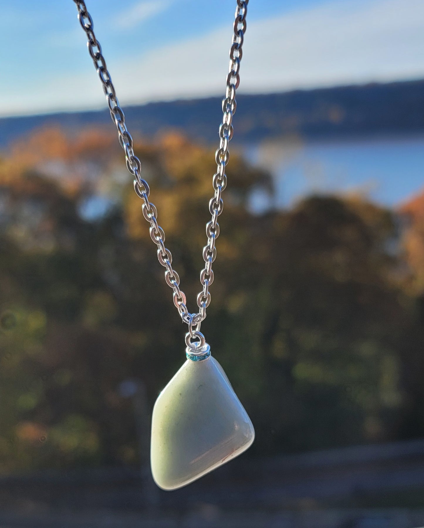 This Green Calcite Necklace Pendant is a unique and beautiful find. Treat yourself this holiday season or beyond. Also, great as a gift for mom, dad, brother, sister or friend. Give them something to cherish.