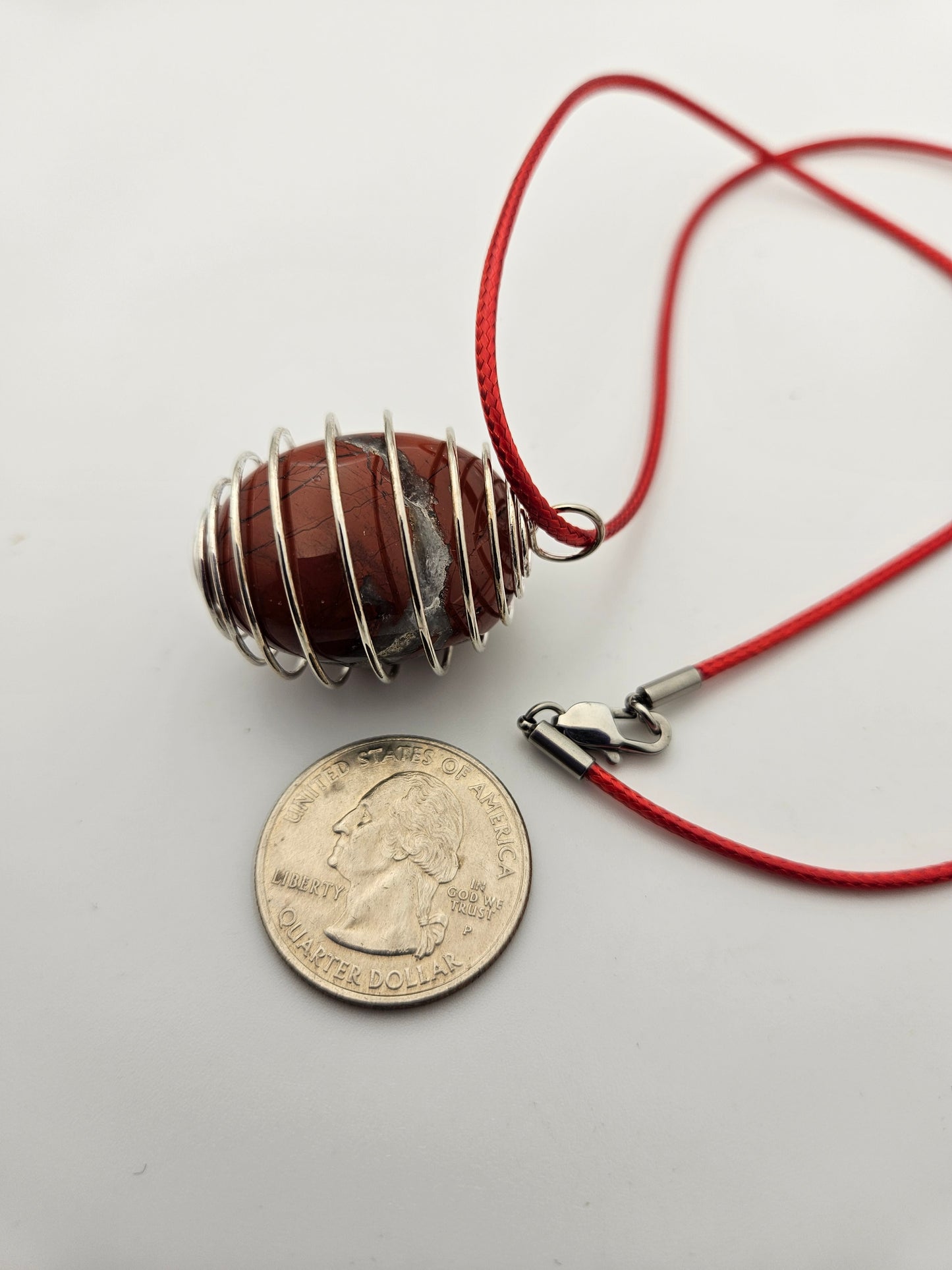 RED JASPER PENDANT NECKLACE