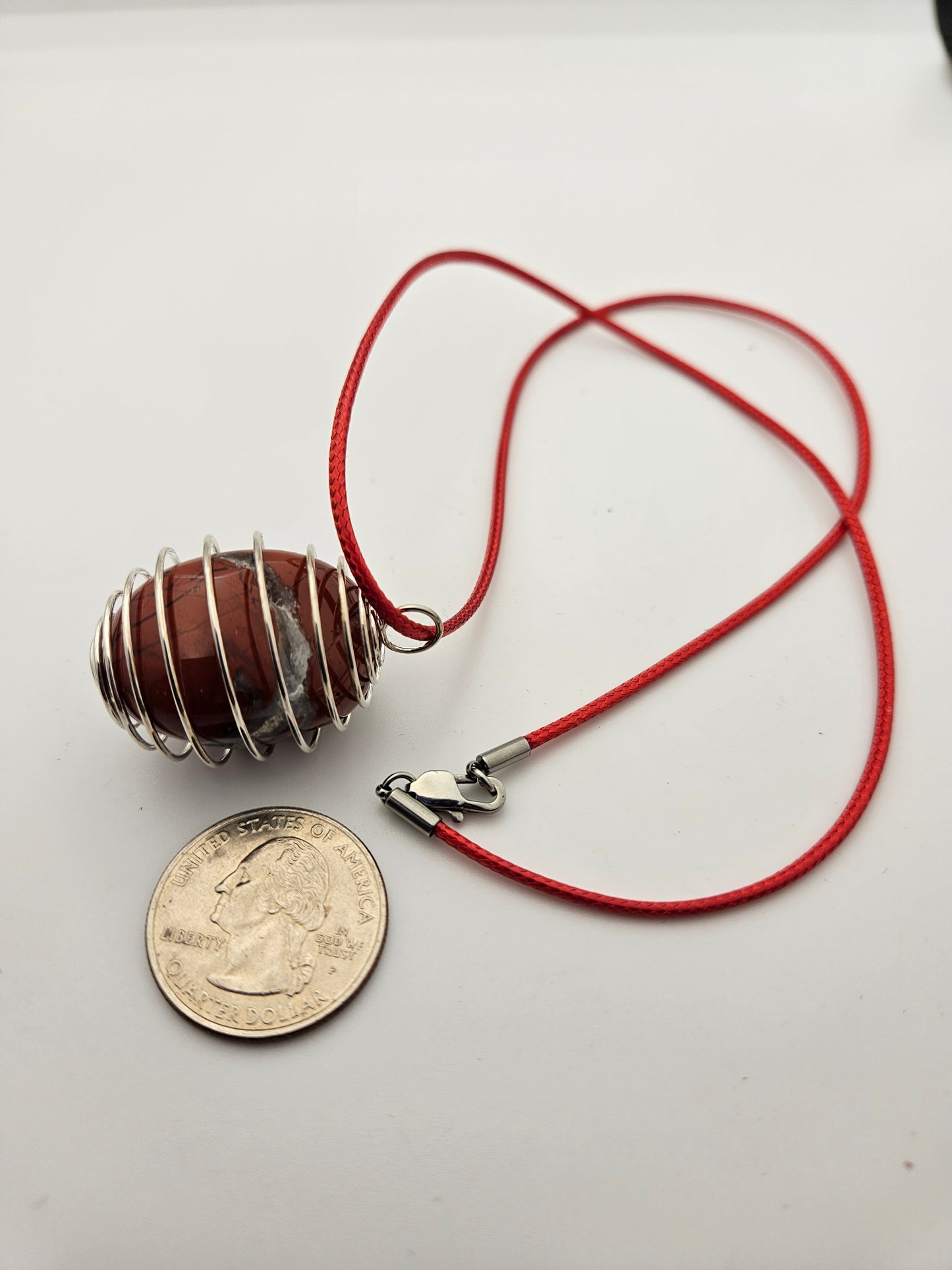 RED JASPER PENDANT NECKLACE