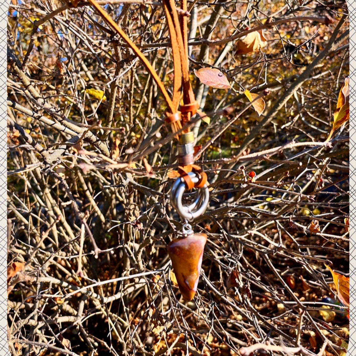 BOLD DESERT JASPER PENDANT NECKLACE.