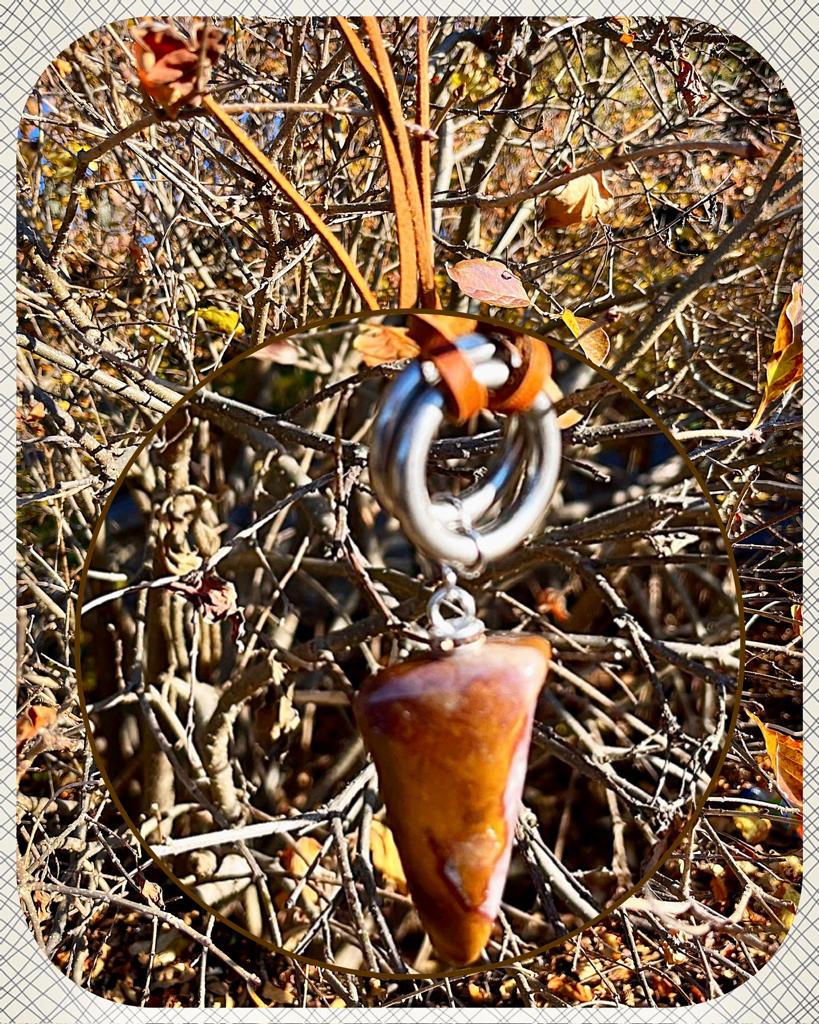 BOLD DESERT JASPER PENDANT NECKLACE.