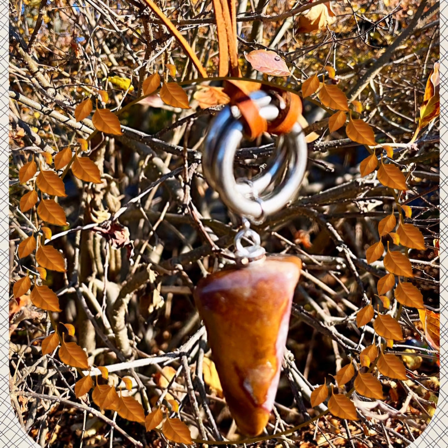 BOLD DESERT JASPER PENDANT NECKLACE.