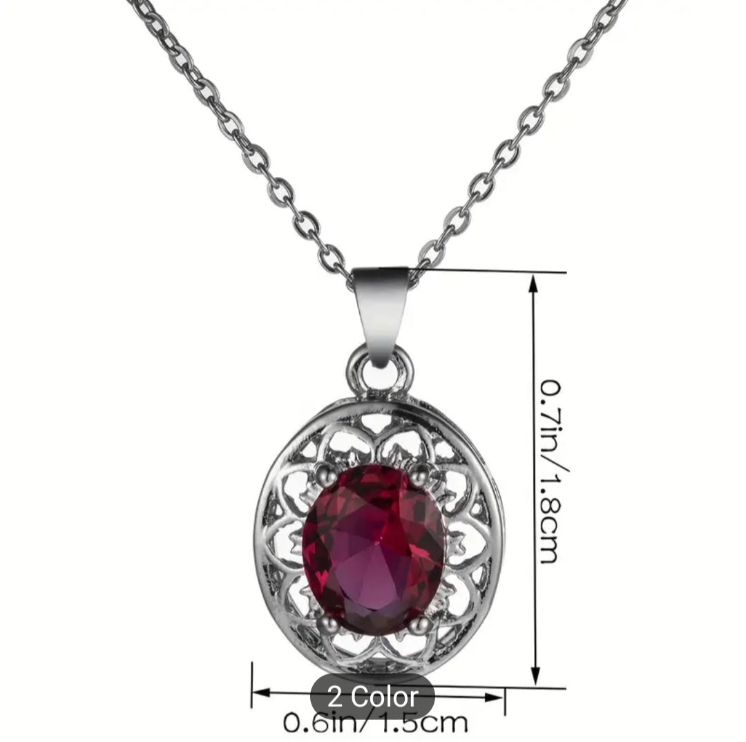 THIS ROSE RED ZIRCON CLAVICLE CHAIN IS A GORGEOUS PIECE THAT IS SURE TO DELIGHT.