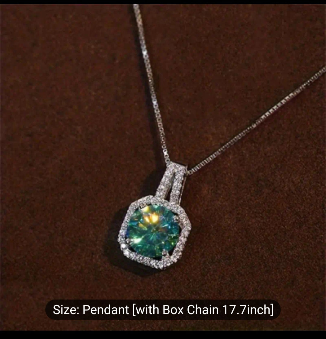 BEAUTIFUL MULTI COLOR ZIRCON PENDANT NECKLACE.