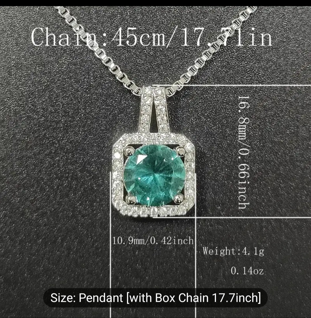 BEAUTIFUL MULTI COLOR ZIRCON PENDANT NECKLACE.