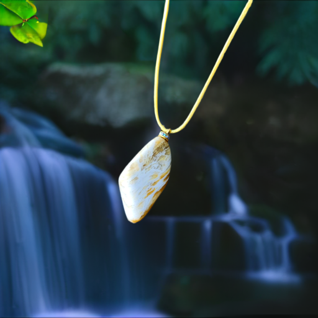 BEAUTIFUL GOLDEN QUARTZ GEMSTONE PENDANT.