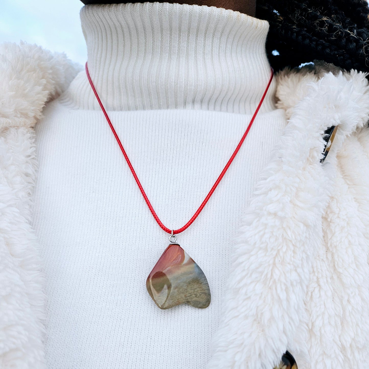 A Desert Jasper Pendant with an intricate color pattern that is sure to entice you! This is such a unique and interesting Pendant that it is sure to entice you! Explore its details and features and enjoy!!