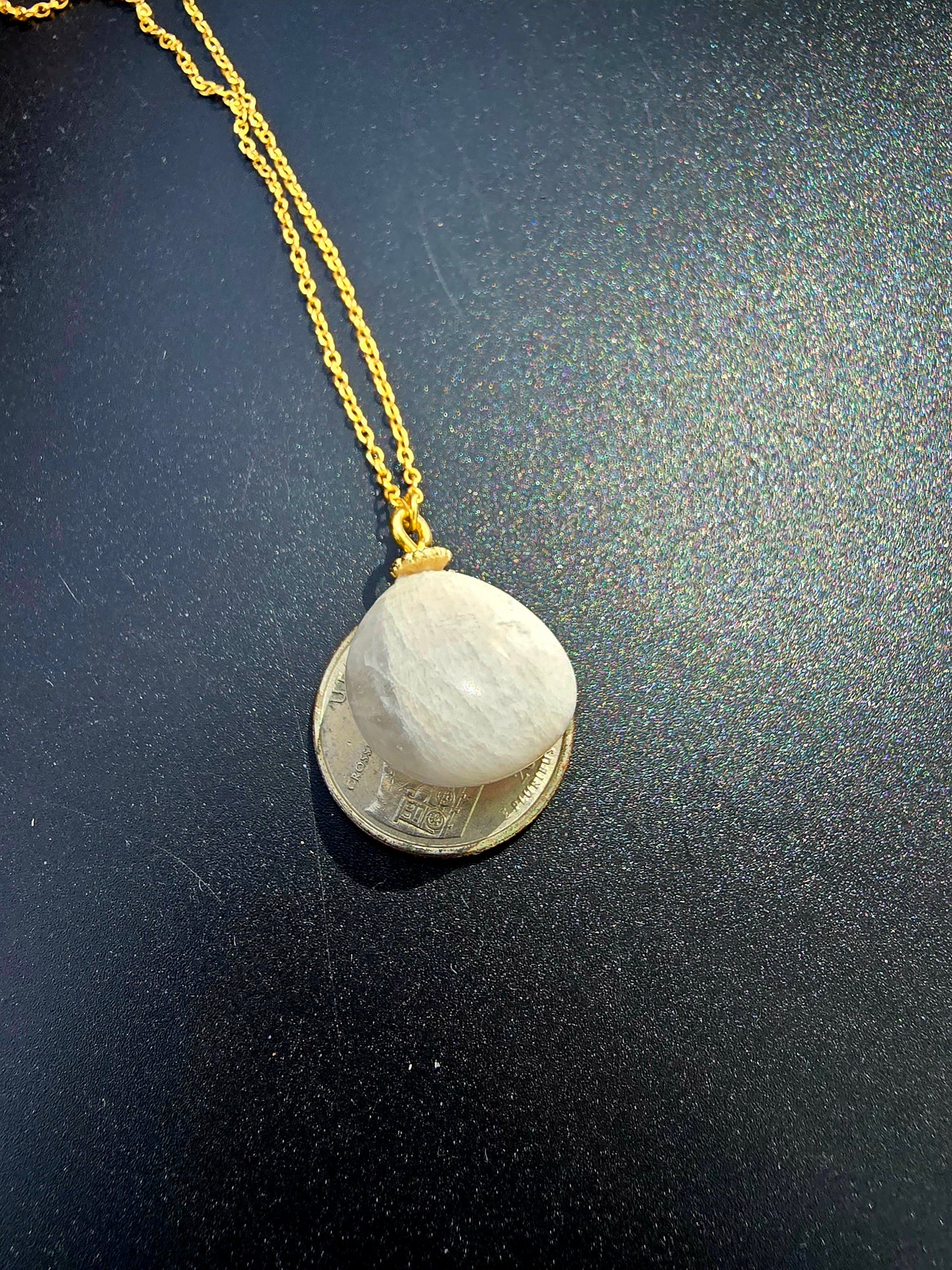 White & Clear Quartz Pendant