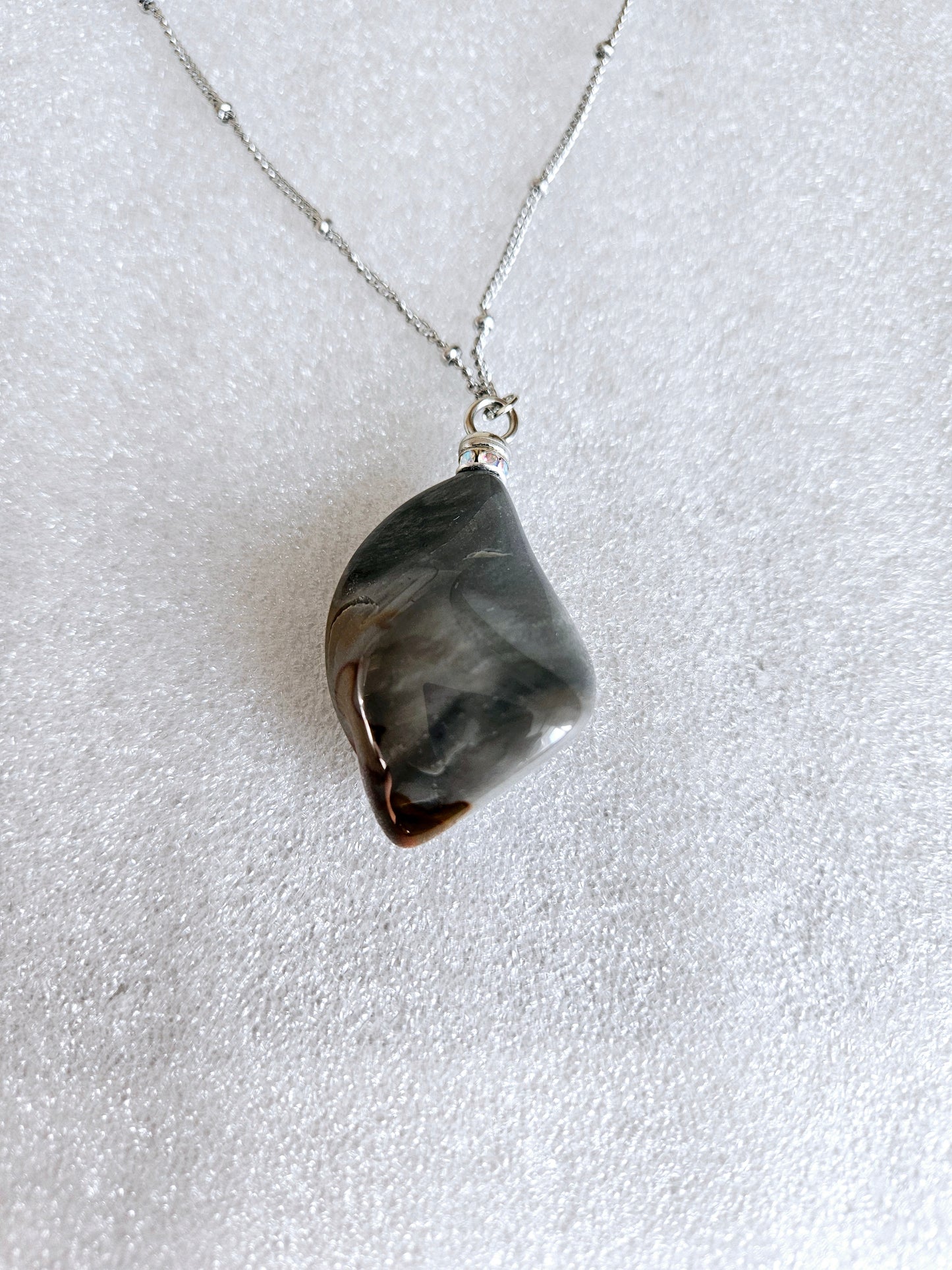 Desert Jasper Pendant with intricate and amazing color patterns and shape.